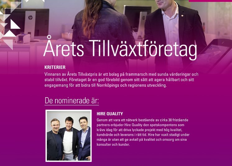 Hire Quality nominerade till Årets Tillväxtföretag